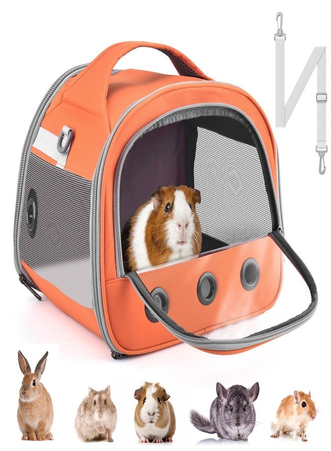 Bissap Guinea Pig Carrier Bag, Portable Small Animal Carrier Pouch for Hamster Chinchilla Rabbit Gerbil Hedgehog Sugar Glider Outgoing Travel Carrying Case -Orange - Image 1